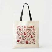 Rode witte kerst Canvas tas (Voorkant)