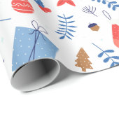 Rode witte kerst Handschoenen snoepriet Baubles Cadeaupapier (Rol Hoek)