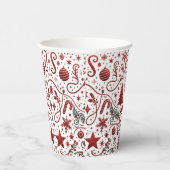 Rode witte kerst papieren bekers (Rechts)