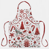 Rode Witte Kerst Schort (Voorkant)