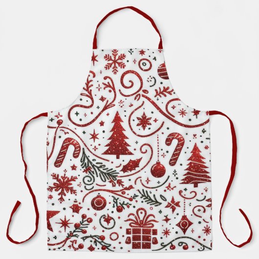 Rode Witte Kerst Schort (Voorkant)