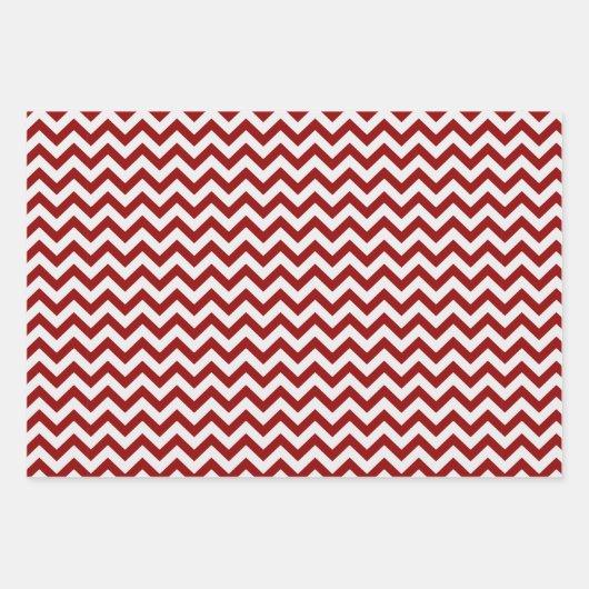 Rode witte kerstbomen Chevron Holiday Inpakpapier Vel (Voorkant 3)