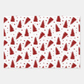 Rode witte kerstbomen Chevron Holiday Inpakpapier Vel (Voorkant 2)
