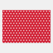 Rode witte kerstbomen Polka Dots Stripe Inpakpapier Vel (Voorkant 2)