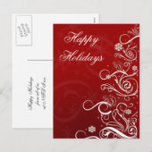 Rode Witte Kerstboom Korporaal Vakantie Kaart (Voorkant / Achterkant)