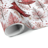 Rode Witte Kerstboom Patroon#4 ID1009 Cadeaupapier (Rol Hoek)