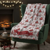Rode Witte Kerstboom Patroon#4 ID1009 Fleece Deken