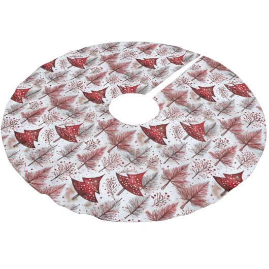 Rode Witte Kerstboom Patroon#4 ID1009 Kerstboom Rok (Gekanteld)