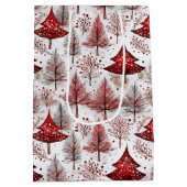 Rode Witte Kerstboom Patroon#4 ID1009 Medium Cadeauzakje (Achterkant)