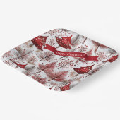 Rode Witte Kerstboom Patroon#4 ID1009 Papieren Bordje (Gebogen)