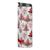 Rode Witte Kerstboom Patroon#4 ID1009 Thermosbeker (Geroteerd rechts)