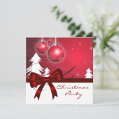 Rode Witte Kerstboom Rode Witte Kerstparty Kaart (Staand voorkant)