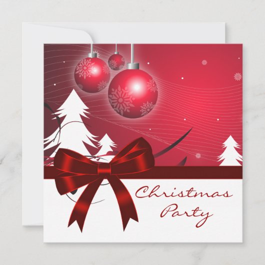 Rode Witte Kerstboom Rode Witte Kerstparty Kaart (Voorkant)
