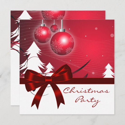 Rode Witte Kerstboom Rood Wit Kerstfeest Kaart (Voorkant / Achterkant)