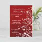 Rode Witte Kerstboom Vakantie Feest Uitnodigingen (Staand voorkant)