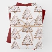 Rode Witte Kerstboomkoekjes Inpakpapier Vel (In situ)