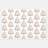 Rode Witte Kerstboomkoekjes Inpakpapier Vel (Voorkant)