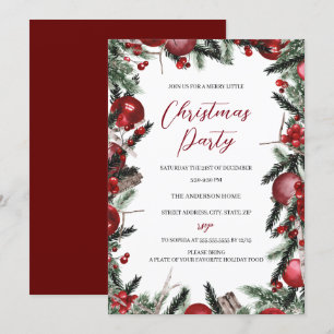 Rode Witte Kerstkrans Festieve Bloemstuk Feest Kaart