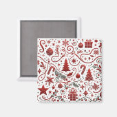 Rode witte kerstmagneet magneet (Voorkant / Achterkant)