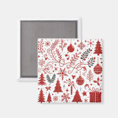 Rode Witte Kerstmagneet Magneet (Voorkant / Achterkant)