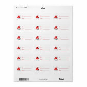 Rode Witte Kerstman Hoed Kerstmis Etiket (Full Sheet)