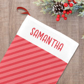 Rode witte kerststrepen gepersonaliseerd kleine kerstsok