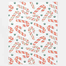 RODE & WITTE KERSTSUIKERRIETJES FLEECE DEKEN