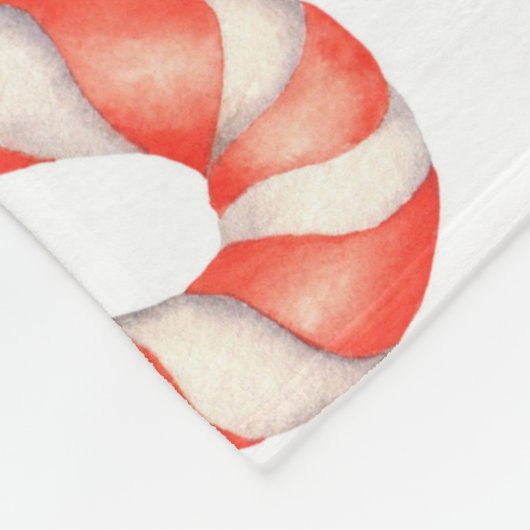 RODE & WITTE KERSTSUIKERRIETJES FLEECE DEKEN (Hoek)