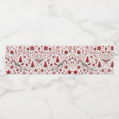 Rode witte kerstvakantie waterfles etiket (Enkel label)