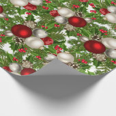 Rode witte kerstversiering kerst Holly Cadeaupapier (Hoek)
