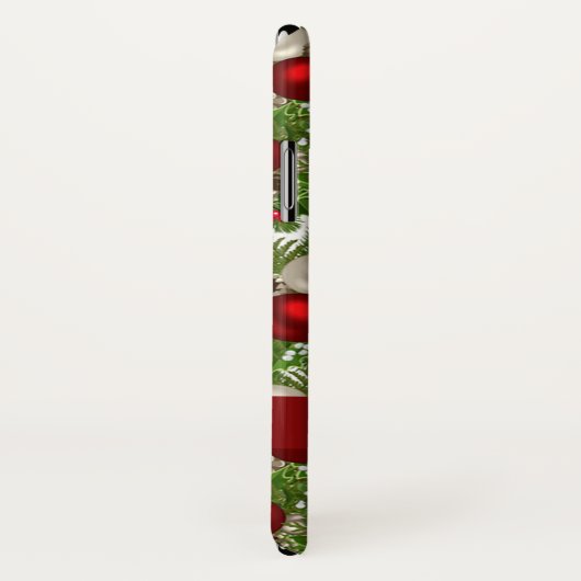 Rode witte kerstversiering kerst Holly Case-Mate iPhone Case (Achterkant / rechts)
