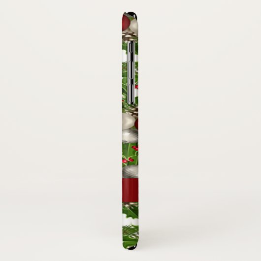 Rode witte kerstversiering kerst Holly Case-Mate iPhone Case (Achterkant/links)