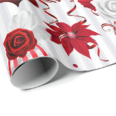 Rode & Witte Kerstversieringen Vakantie Cadeaupapier (Rol Hoek)