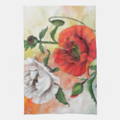 Rode Witte Klaproos Bloemen Keuken Handdoek Schild (Verticaal)