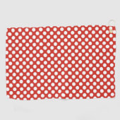 Rode Witte Klassieke Stippen Golfhanddoek (Horizontaal)