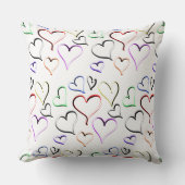 Rode witte kleurige regenboogharten kussen (Voorkant)
