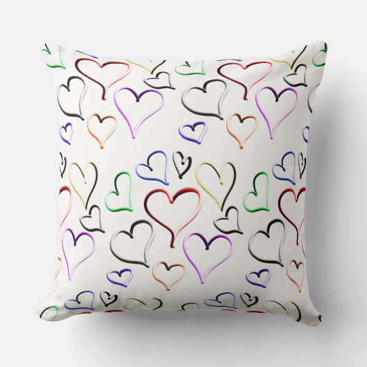 Rode witte kleurige regenboogharten kussen (Voorkant)