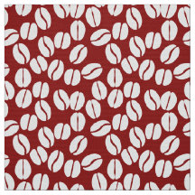 Rode witte koffiebonen patroon stof