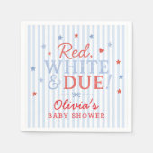 Rode Witte & Komende Baby Shower Servetten (Voorkant)