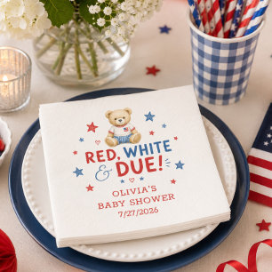 Rode Witte & Komende Baby Shower Servetten