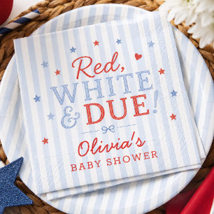 Rode Witte & Komende Baby Shower Servetten