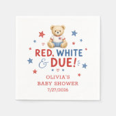 Rode Witte & Komende Baby Shower Servetten (Voorkant)