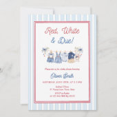 Rode Witte & Komende Baby Shower Uitnodiging (Voorkant)