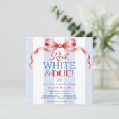 Rode Witte & Komende Baby Shower Uitnodiging (Staand voorkant)