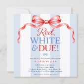 Rode Witte & Komende Baby Shower Uitnodiging (Voorkant)