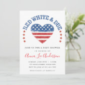 Rode Witte & Komende Baby Shower Uitnodiging (Staand voorkant)