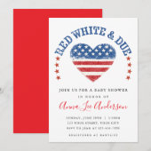 Rode Witte & Komende Baby Shower Uitnodiging (Voorkant / Achterkant)