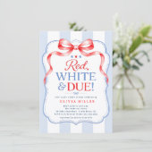 Rode Witte & Komende Baby Shower Uitnodiging (Staand voorkant)