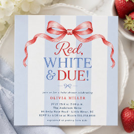 Rode Witte & Komende Baby Shower Uitnodiging