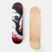 Rode Witte Kosmische Wolf Krijger Persoonlijk Skateboard (Voorkant)